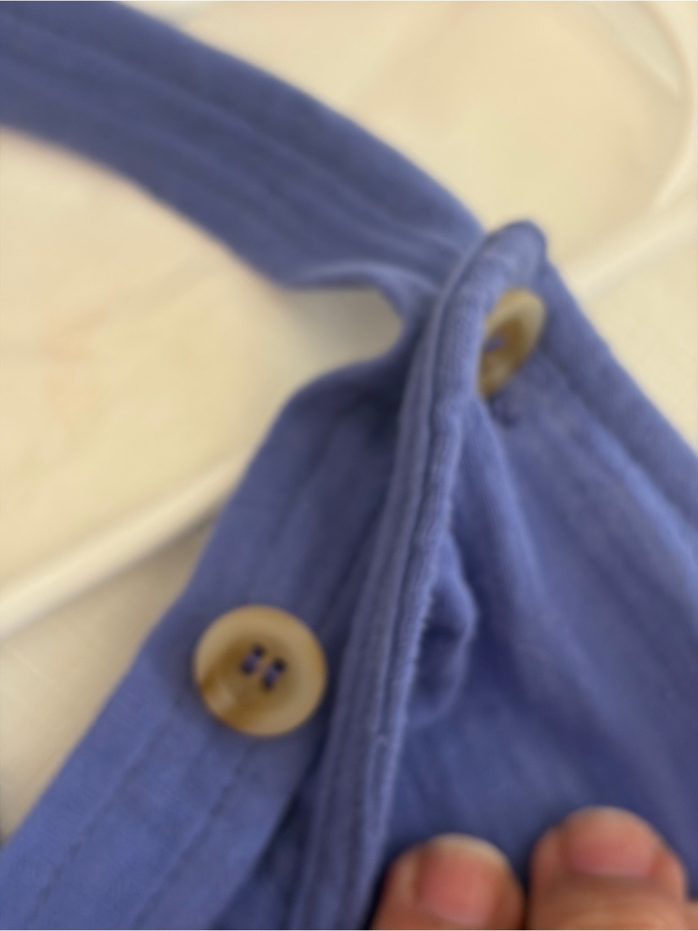 Lightweight Periwinkle Blue Cotton Gauze Jumpsuit - Picture 7 of 9